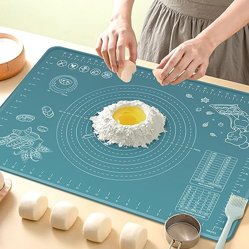 Comparison: Best Silicone Pastry Mat 7 Silicone Pastry Mat 32" x 24" Extra Thick Non Stick Baking Mat with Measurements and Edge Heightening, Food Grade Silicone Rolling Mat for Pastry, Bread, Cookies, Pizza, Fondant, Pasta