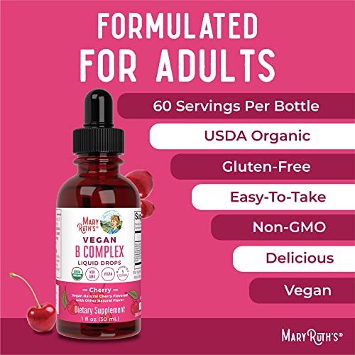 Vitamin B Complex by MaryRuth's | B Complex Vitamins | 2 Month Supply | Biotin | Vitamin B12 | Niacin | Folate | Energy Support Supplement | Vegan | USDA Organic | Non-GMO | Gluten Free | 1 Fl Oz - Image 4