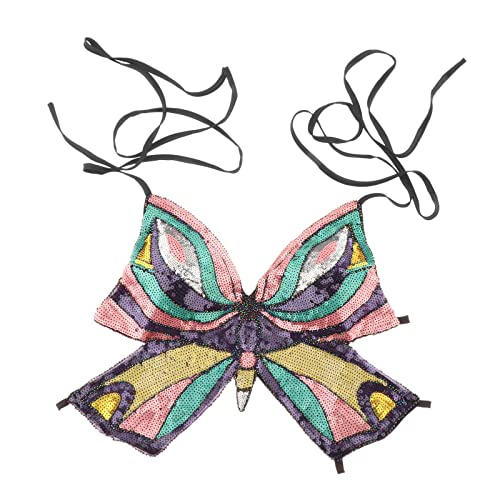 Sequin femme pour soirée et danse indienne avec ce top papillon noir