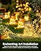 120LED 10FT Solar Fairy Lights Outside Waterproof, 8 Lighting Modes IP65 Outdoor Solar String Lights Outdoor Waterproof Firecracker Twinkle Light for Patio Yard Garden Party Decorations, Warm White