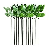 LIOOBO 30PCS Floral Wire Stems with Leaves Fake Rose Stems Artificial Plastic Rose Floral Wire for DIY Craft Bouquet Making and Flowers Arrangement for Wedding Valentines Day Decorations Centerpieces
