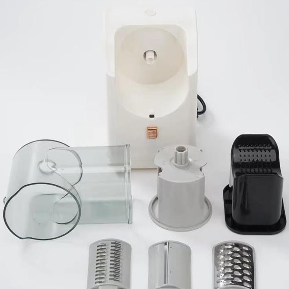 Râpe à Fromage Électrique Polyvalente, Appareil à Salade Électrique Détachable pour la Cuisine Domestique, Trancheur de Légumes pour Pommes de Terre et Fromages, et Facile à Utiliser