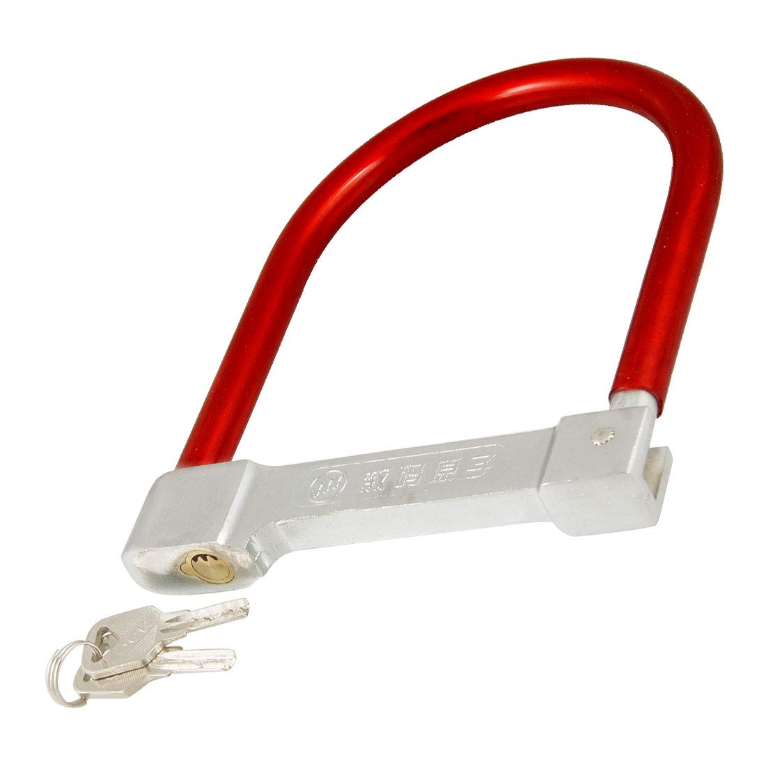 Aexit Red Plastic Coated Bike Bicycle Motorbike Safeguard U Lock 7.7