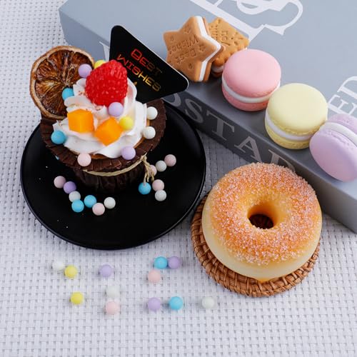 Image of Pastel Sprinkles for Cake Decorating, 7.8oz Macaron Pearl Sprinkles 4 Sizes Mix for Cake Cupcake Cookie Baking Donuts Ice Cream Toppings