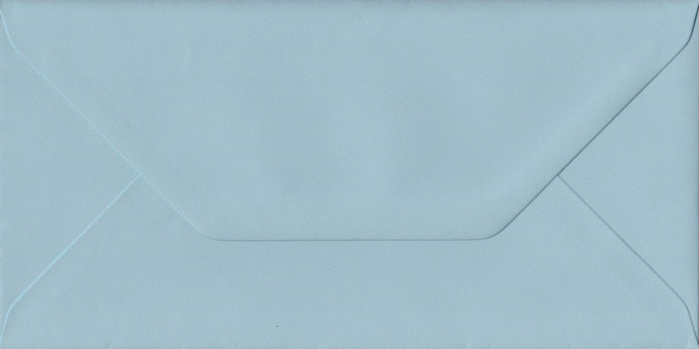 Baby Blue DL 110mm x 220mm Gummed Colour Business Envelopes 100gsm (Pack of 100)