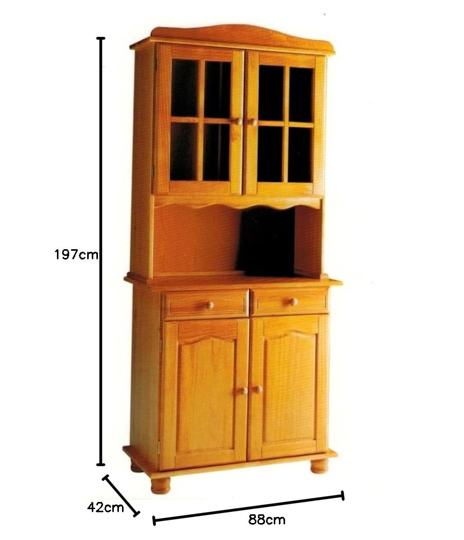 La Factoría Muebles - Alacena 2 puertas en pino macizo, talla 88 x 197 x 42cm