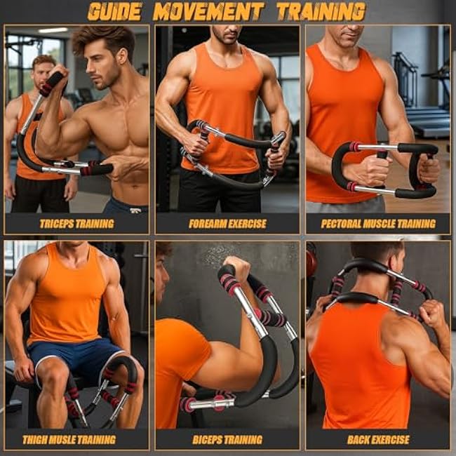 Twister Arm Trainer Adjustable Twister Arm Chest Exerciser (30-120lb) Power Arm Trainer for Men and Women Chest Workout Equipment Shoulder Muscle Training Home Fitness Equipment Red