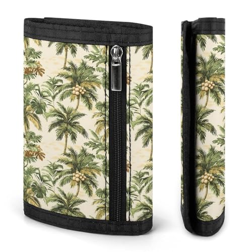 Tropical Coconut Tree Print Wallet for Men, 8 Credit Card Holder Slim Minimalist Front Pocket Small Mens Bifold Wallets2