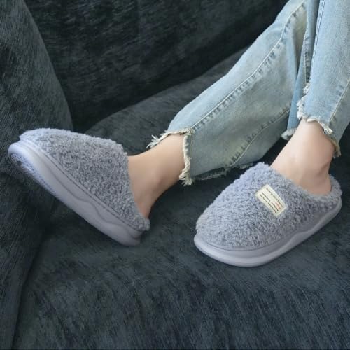 Image of Slippers for Women Men, Memory Foam Slippers for Women, Soft Thick Fuzzy Bedroom House Shoes Indoor Outdoor