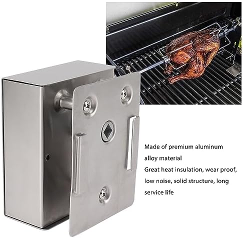 Fockety Rotisserie Motor, Aluminum Alloy 70KG Load 12V Large Power Switch BBQ Rotisserie Motor Low Noise Easy Installation Grill Rotisserie Motor for Outdoor Backyard Camping