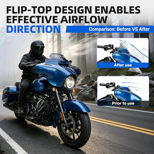 Image of DREAMIZER Wave Windshield Windscreen,Specific Fit Motorcycle Windshield, PC Wind Deflector Compatible with Harley Touring Electra Street Tri Glide 1996-2013 (Smoke Black 6inch)