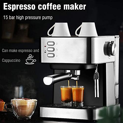 Generic Macchina caffè Espresso Tradizionale a Pompa con Bacchetta Latte schiumogeno, Macchina caffè Espresso 15 Bar… - immagine 3