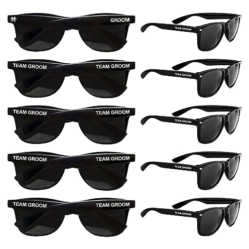 LotsBuyLots Groomsmen Gifts-10PCS Wedding Sunglasses Bachelor Party Favors for Groom,Team Groom (Team Groom)