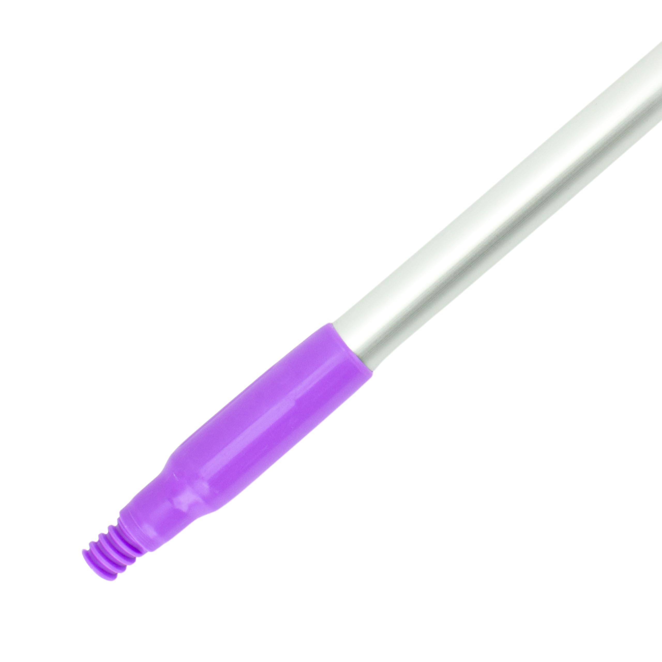 SPARTA Adjustable Aluminum Broomstick, 48” Mop and Broom Handle Replacement with Color-Coded System for Environments with Harsh Cleaning Agents, Aluminum, 48 Inches, Purple, (Pack of 12)