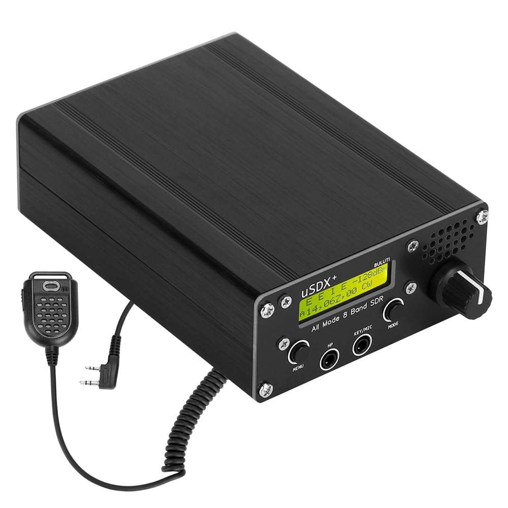 Transceptor USDR USDX+ Plus V2 10/15/17/20/30/40/60/80 M 8 Bandas SDR SSB de Alta Frecuencia QRP con Interfaz BNC y Enchufe Europeo