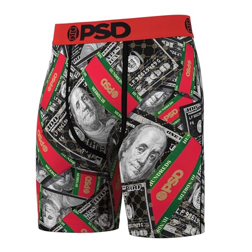 PSD Men's Money Bands Boxer Briefs - 7 Inch Inseam Breathable and Supportive Men's Underwear with Moisture-Wicking Fabric
