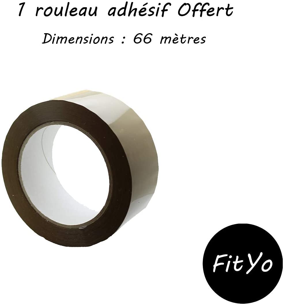 FitYo - Rouleau de Papier Bulles - Longueur : 50m X Largeur : 50cm + 1 adhésif de 66m X 48 mm Offert - Idéal Déménagement ou Expédition