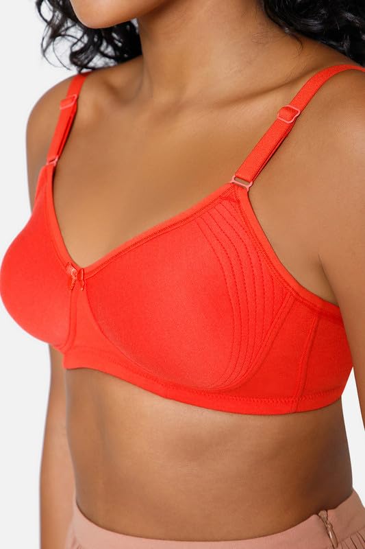 Image of INTIMACY LINGERIE Women's Cotton Brassiere | Non-Padded | Non-Wired | Full Coverage | Shaper Panel with Side Support Regular Bra | 1 Piece | (Def C P)