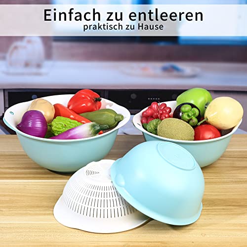 Foto von Multifunktion Küchensieb Set, 3 Stk Doppelte Schichte Seiher Schüssel Sieb
