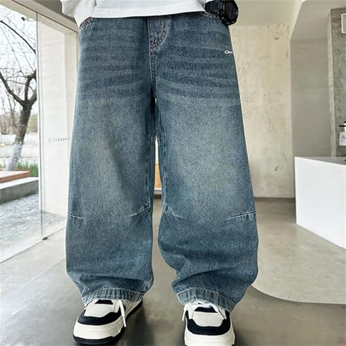 Boys Casual Denim Pants for Spring and Summer Straight Leg Design with Elastic Waist for Comfortable Outdoor Wear3