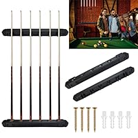 STCRERAG Queue Halterung Set Holz und Plastik Billard Queue Wandhalterung Langlebig Queue Halterung mit Schrauben Glatt Billard Wandhalterung Schwarz Billard Stick Halter Billiard Zubehoer für Cue