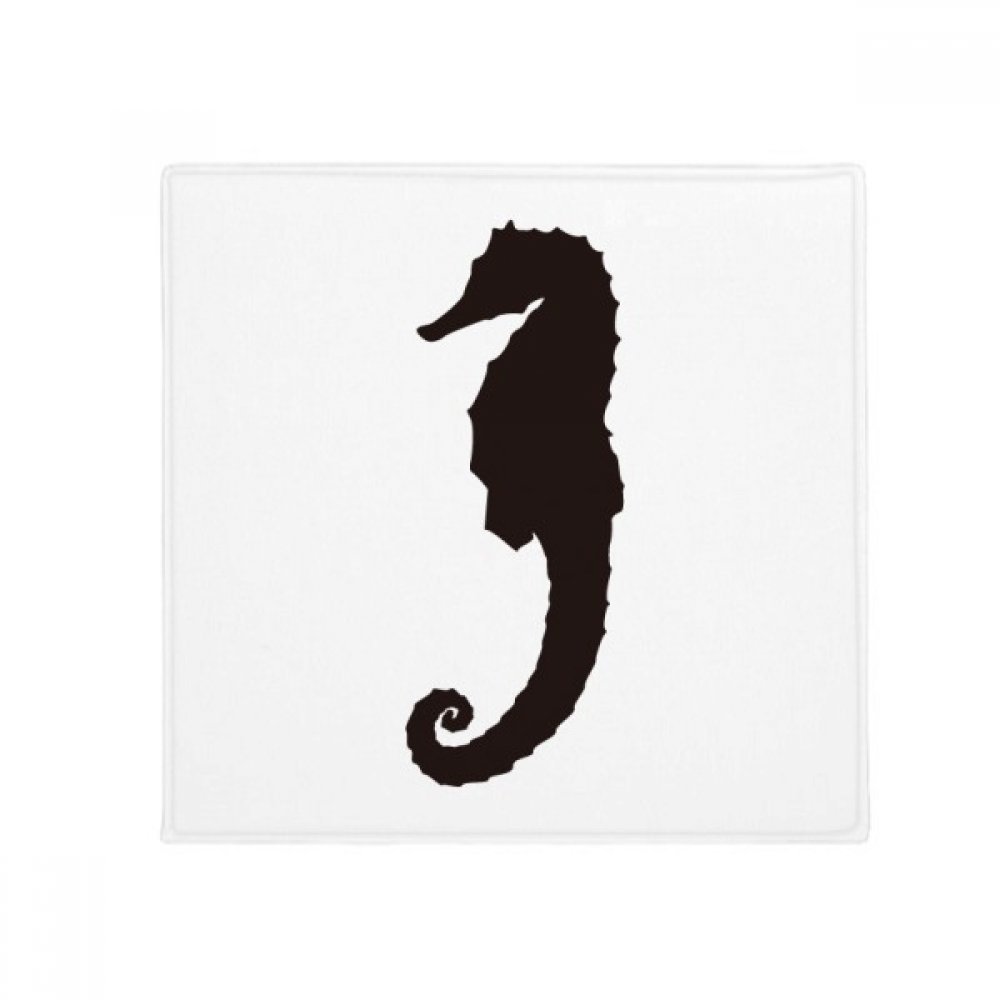 Tapis antidérapant motif hippocampe noir 60x60cm lavable pour salle de bain