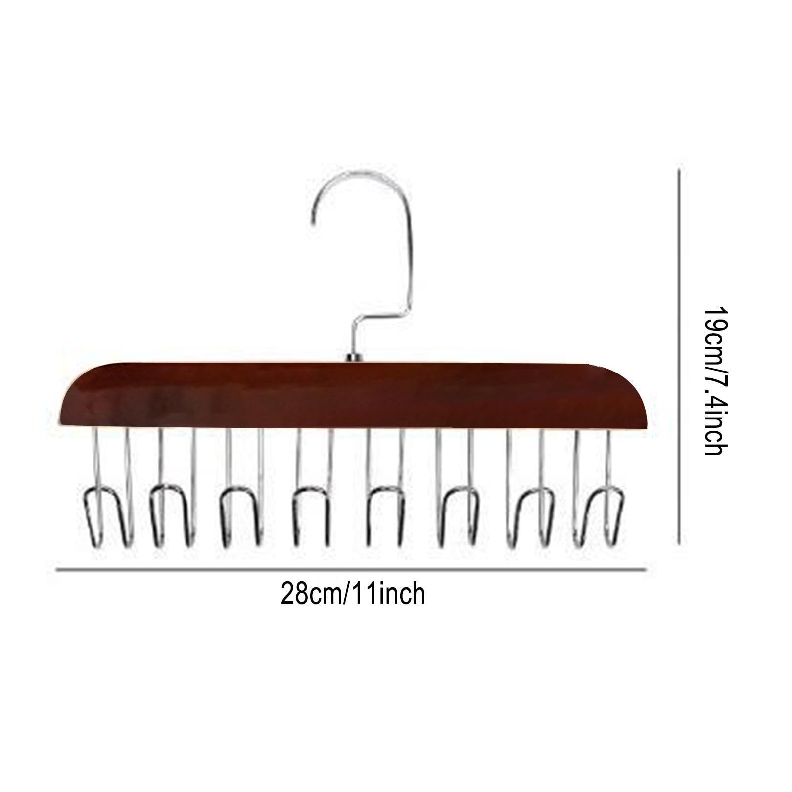 Porte-manteau Multi-crochets En Bois - 8 Crochets Rotatifs 360° - Pour Ceintures, Cravates, Foulards, Rangement Placard