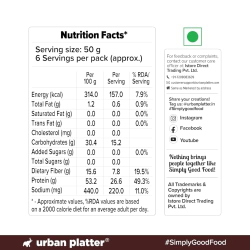 Image of Urban Platter Soya Granules, 300g (53% Plant Protein | Made from Defatted Soy Flour | Fiber Rich Soya Mince)