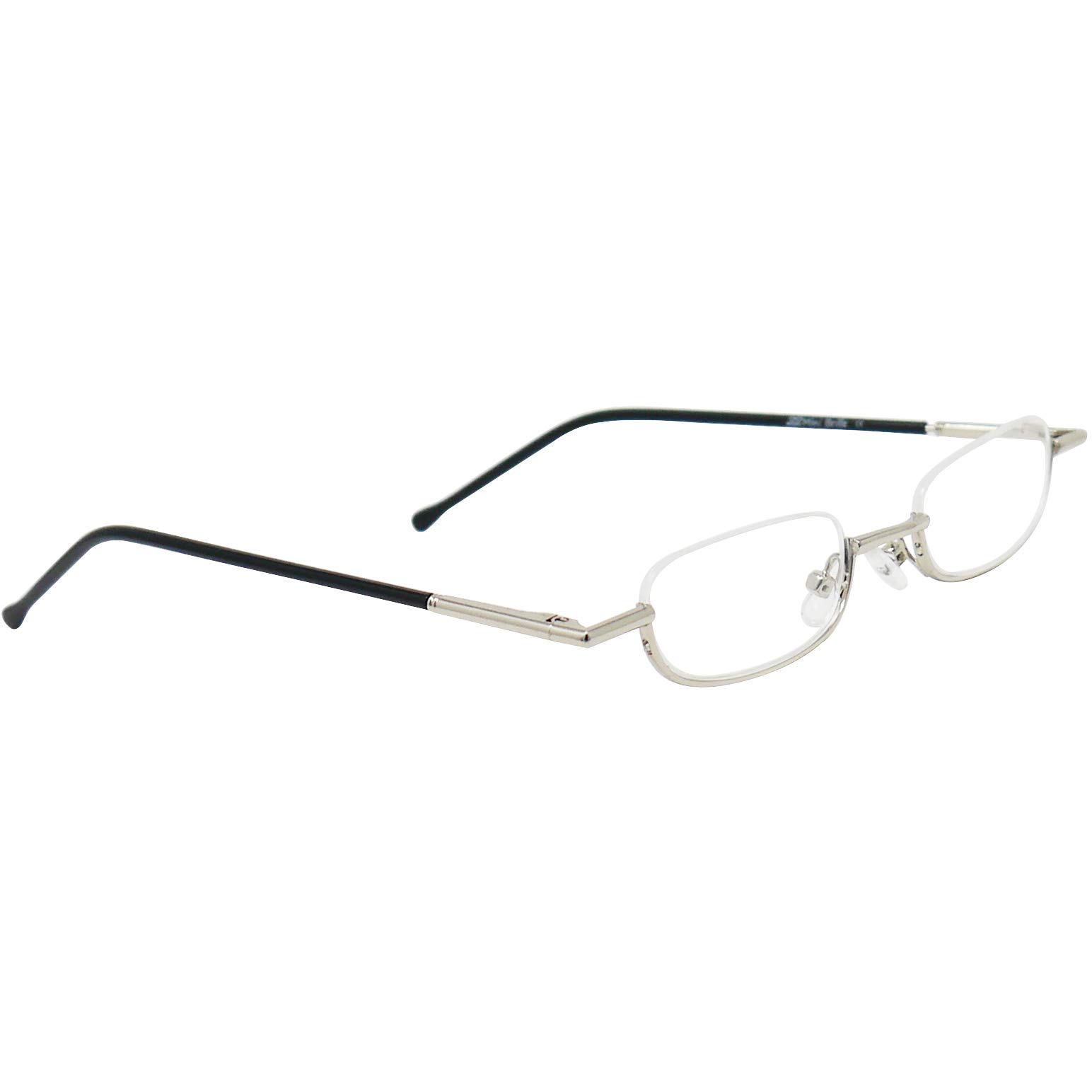 Wąskie metalowe okulary do czytania, oprawki ze stali nierdzewnej, z aluminiowym etui na okulary, pomoc w czytaniu dla kobiet i mężczyzn