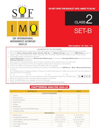 Image of MTG IMO Olympiad 10 Previous Years Papers Class 2 Mathematics (2025-2021 Set A & B) - Model Test Papers with 24 Sample OMR Sheets | PYQ Book For SOF Olympiad 2026-27 Exam
