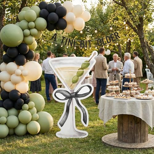 Image of Colingmill 4ft a Tini Bit Older Birthday Decorations Black Espresso Martini Party Cardboard Cutouts Birthday Party Cardboard Cutouts Decor for Women Bar Bachelorette Bridal Shower Supplies