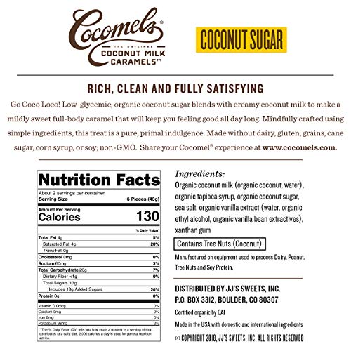 Cocomels Coconut Sugar Coconut Milk Caramels Organic Vegan Candy, with Coconut Sugar (Pack of 6) - Thumbnail 6