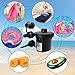 MorTime Quick-Fill Electric Air Pump, Portable Inflator and Deflator Pump with 110V AC & 12V DC Cigarette Adapter, Pump with Nozzles for Pool Floats Raft Toy, Black
