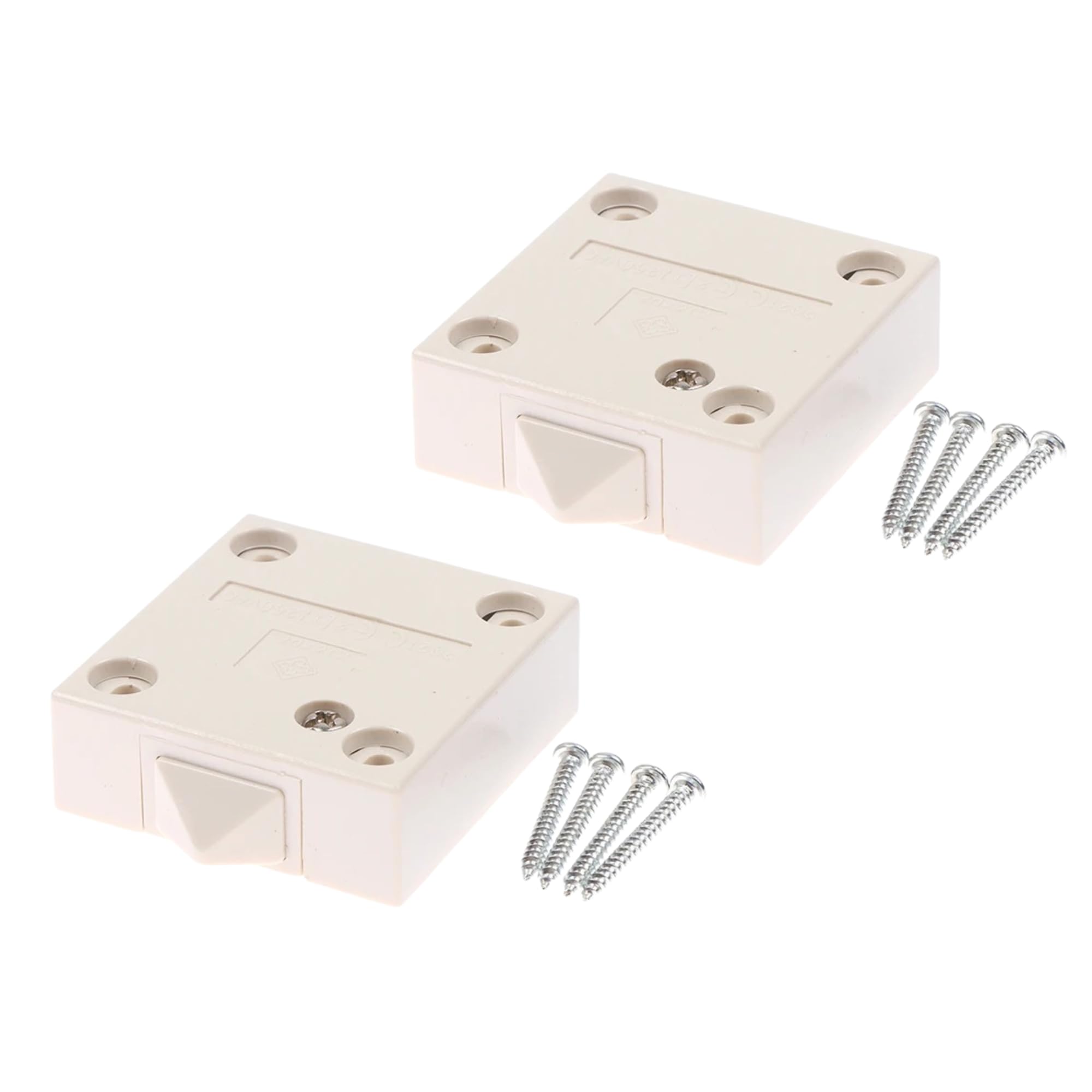 2pcs Cabinet Wardrobe Door Light Switch Push-to-Break Touch Switch for Sliding Doors 2A 250V White Normally Closed