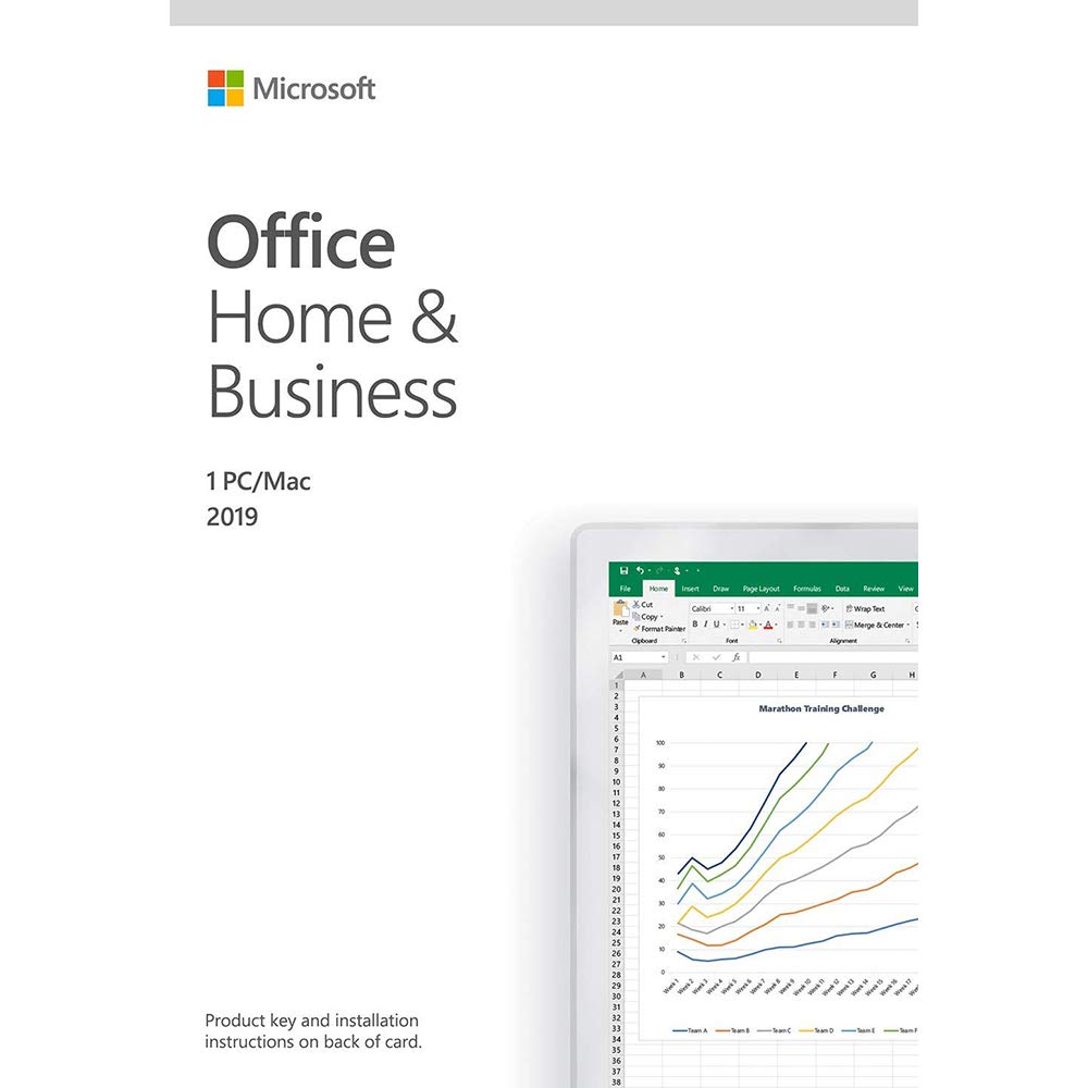 Microsoft Office Home and Business 2019 Download 1 Person Compatible on Windows 10 and Apple macOS