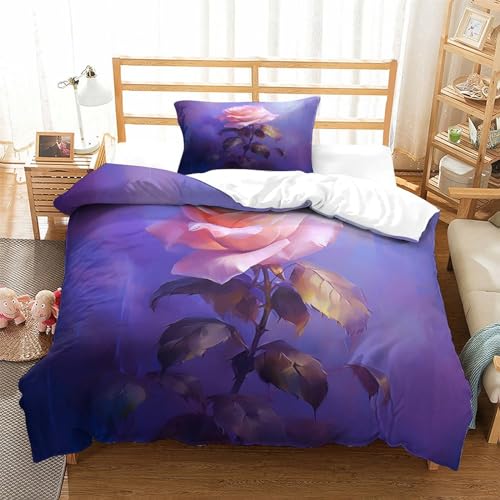 Housse de couette avec fermeture éclair parure de lit roses pour en finir avec les boutons