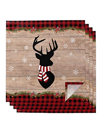 Servilletas de Tela Navidad Elk Deer 20x20 Pulgadas Set 4 miniatura 1