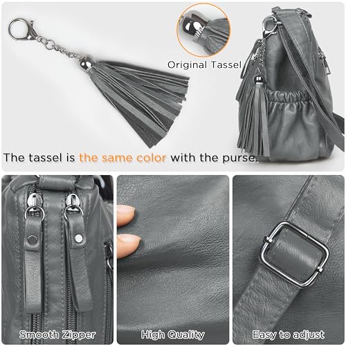 Image of VOLGANIK ROCK Crossbody Bag for Women with Tassel Ladies Soft PU leather Purses and Handbag Pocketbooks