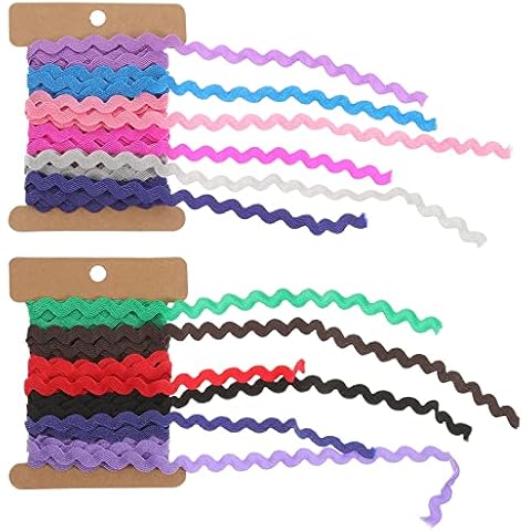 Healifty 2 Rolle Zackenlitze Trimmt Bunte Polyester Trim Bänder DIY Fertigkeit-Band zum Nähen Geschenkverpackung nach Hause Geburtstag Hochzeit Party-Deko 8Mm Style 1 Cover