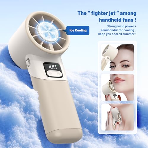 GKT Ventilateur Portable, Vitesse Régulable (1-100), Mini Ventilateur Pliable, Affichage Numérique, Idéal pour Voyages/Maison/Bureau/Camping (Blanc) – Image 3