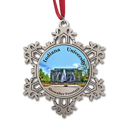 Indiana University Showalter Fountain Large Snowflake Ornament IMC-Retail