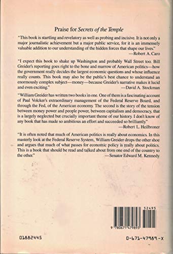 Secrets of the Temple: How the Federal Reserve ... 067147989X Book Cover