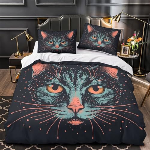 Ensemble de literie chat 3D pour une chambre d'enfant cocooning