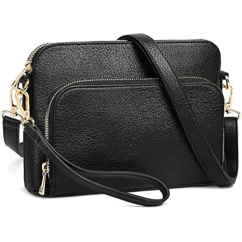 Marvolia Crossbody Bag for Women - PU Leather Shoulder Bag Trendy Small Crossbody Purse Bag for Travel Work Party - Black Cover