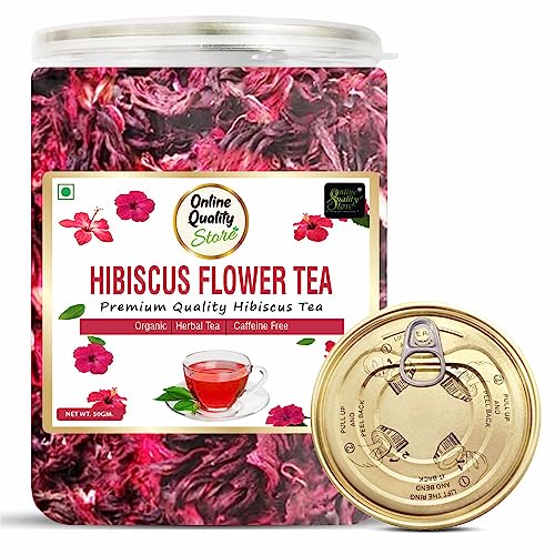Online Quality Store Natural Hibiscus Flower Tea - 50g | Hibiscus tea leaves | Natural Whole Leaf Used for Iced Tea