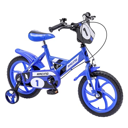 Baroni Toys Bicicleta para niños 12 & 14 & 16 Pulgadas, Bicicleta Deportiva Azul con Ruedas Incluidas, Bicicleta de Acero para niños de 2 a 7 años (14 Pulgadas)