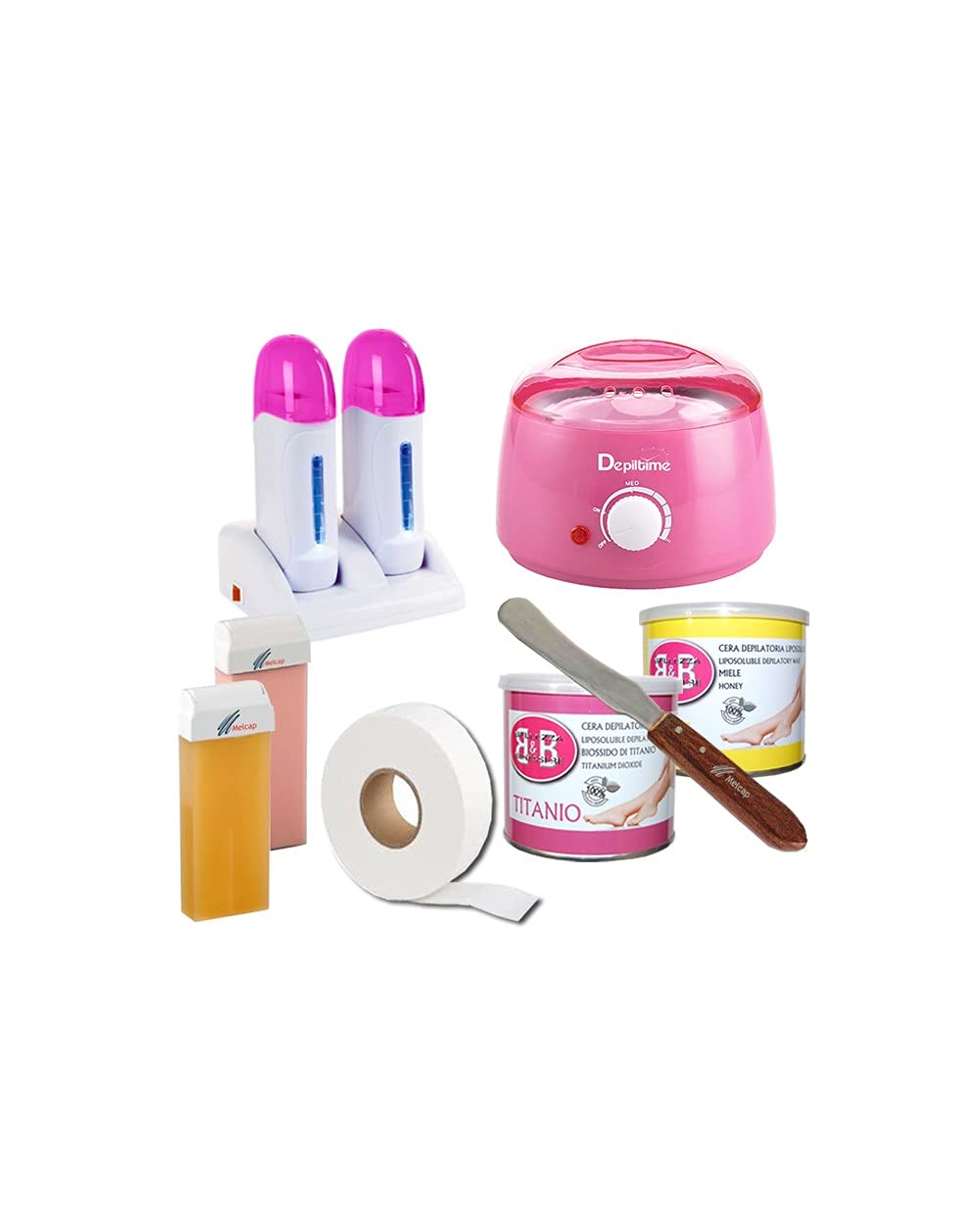 Kit con Scaldacera Professionale e Rullo per Depilazione Cera a Rullo