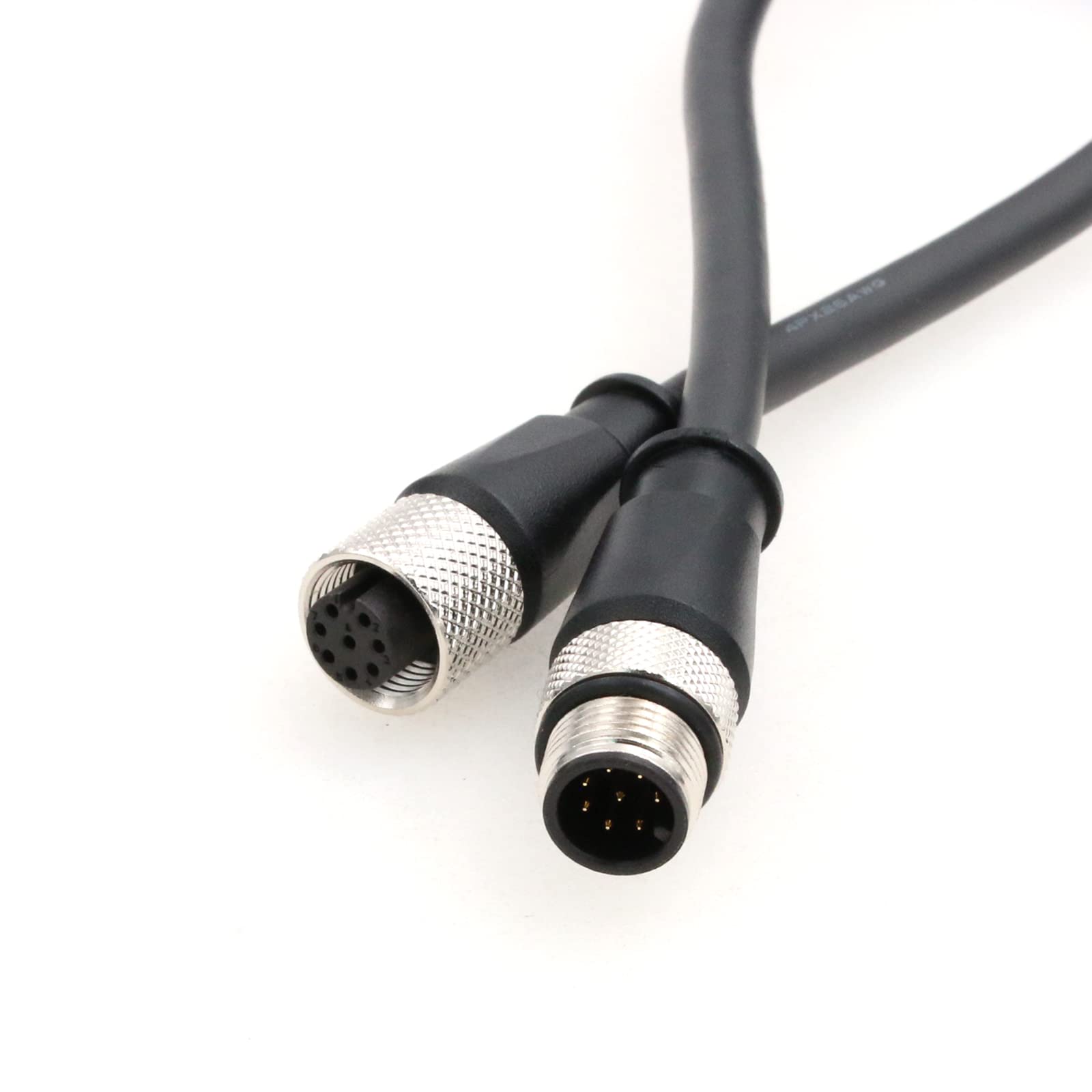 Industrial M12 8 Pin macho a hembra conector de sensor de aviación impermeable M12 A código blindado cable de señal (10 m/32.8 pies)