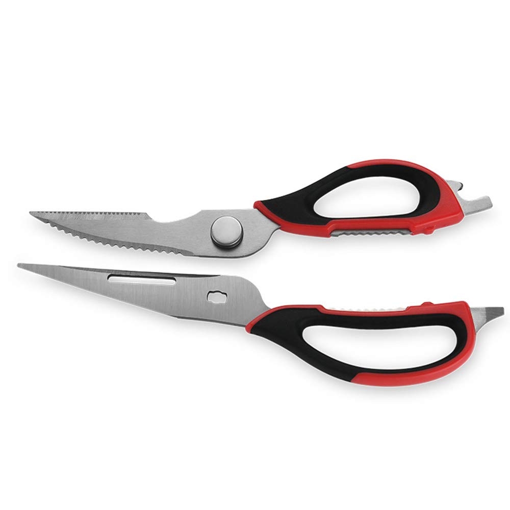 Set Di 2 Forbici Ad Anello - Ambidestre, In Acciaio Inox, Manici In PP, Rosse E Blu, Per Bambini E Scuola