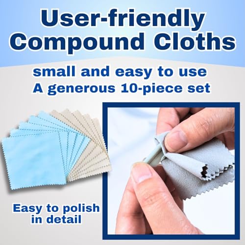 Tamiya Polishing Paste Fine Compound 87069＆Finishing Compound 87070＆Compound Applicator Cloths in Two Colors, 5 Sheets Each, Total 10 Sheets Set - Thumbnail 3